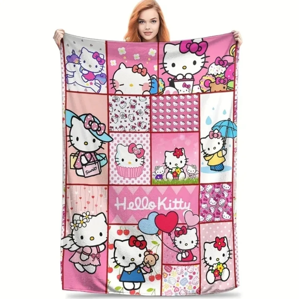 NEW! NEW sanrio Hello Kitty Pink Patchwork Blanket 40*50 Inch